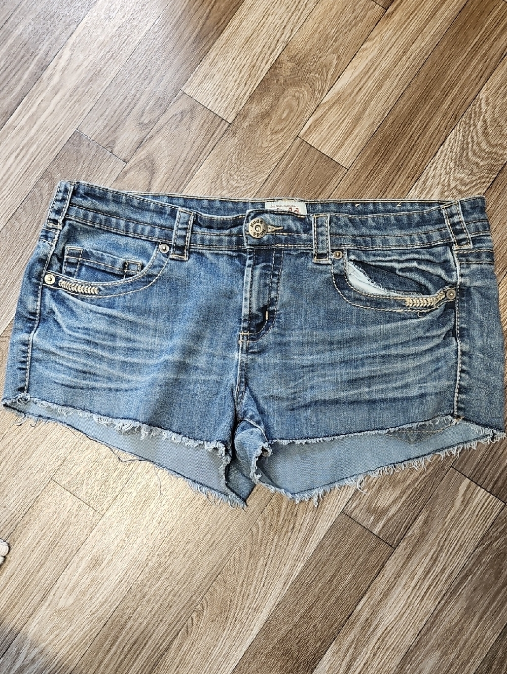 Mudd Blue Distressed Denim Cutoff Shorts Size 15